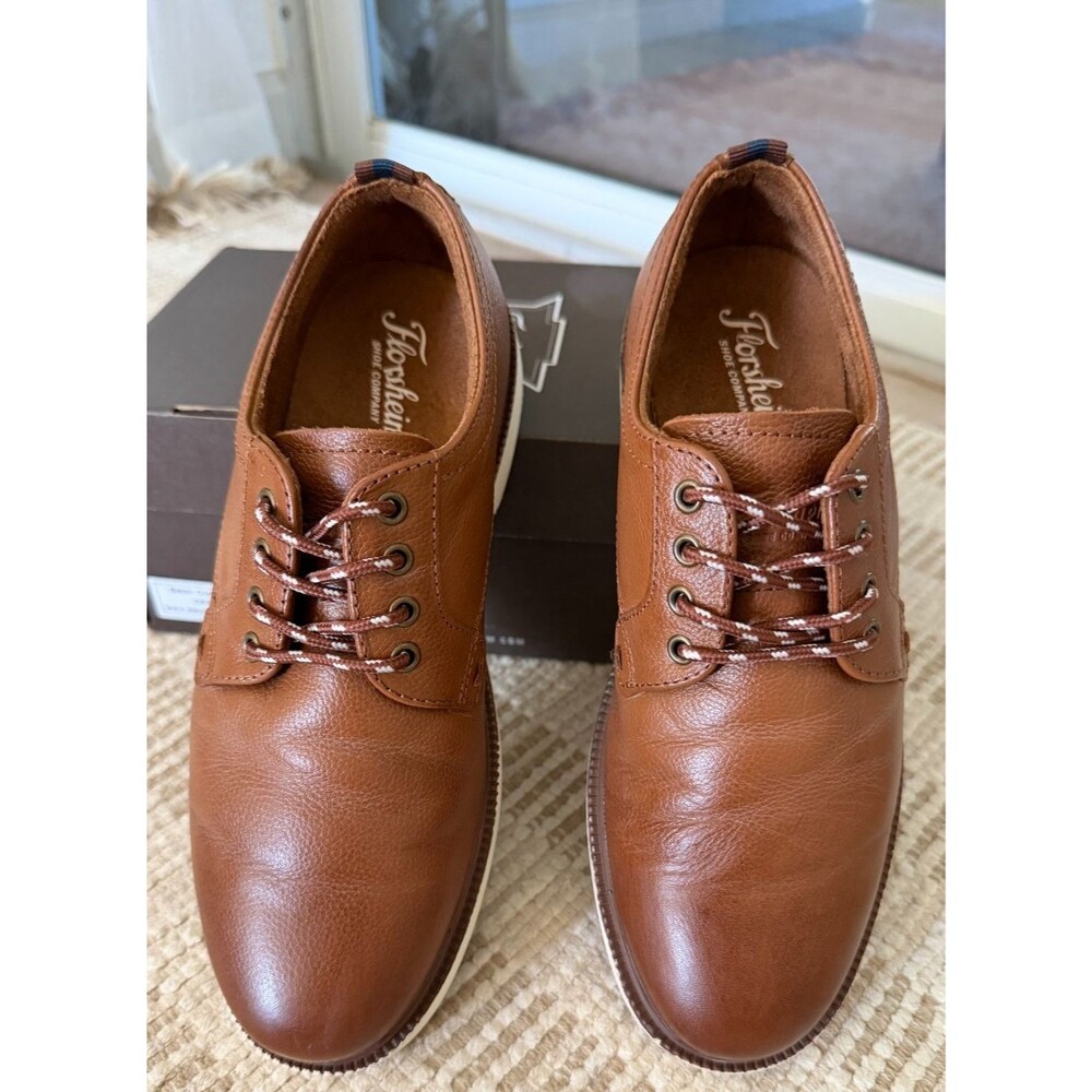 Florsheim Boys Supacush Plain Toe Oxford in Cognac Brown Big Kid Size 3 M